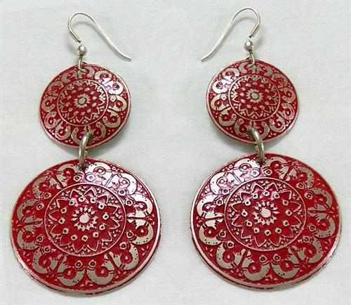 red metal earring